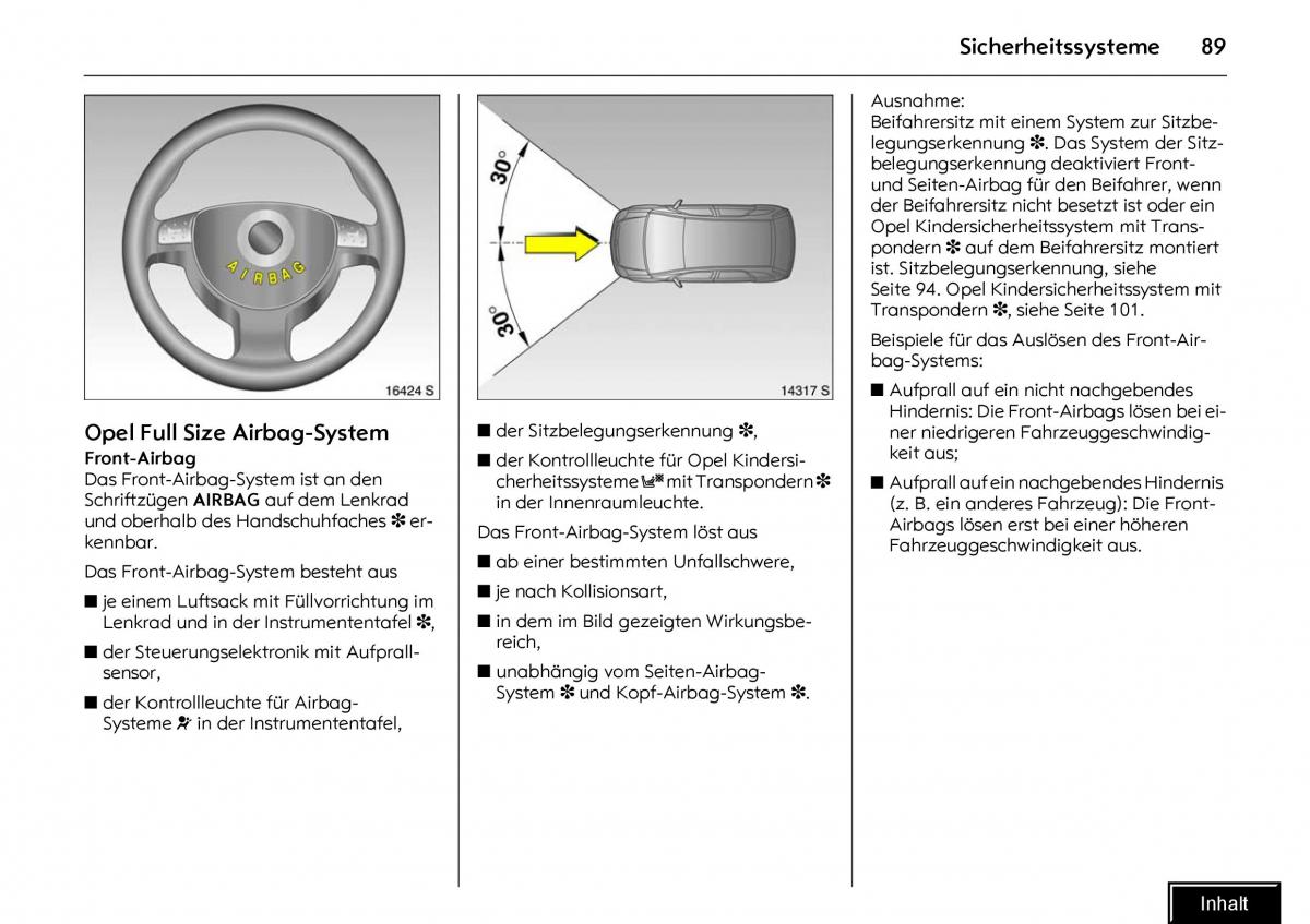 Opel Meriva I 1 A Chevrolet Meriva Vauxhall Meriva Handbuch / page 91