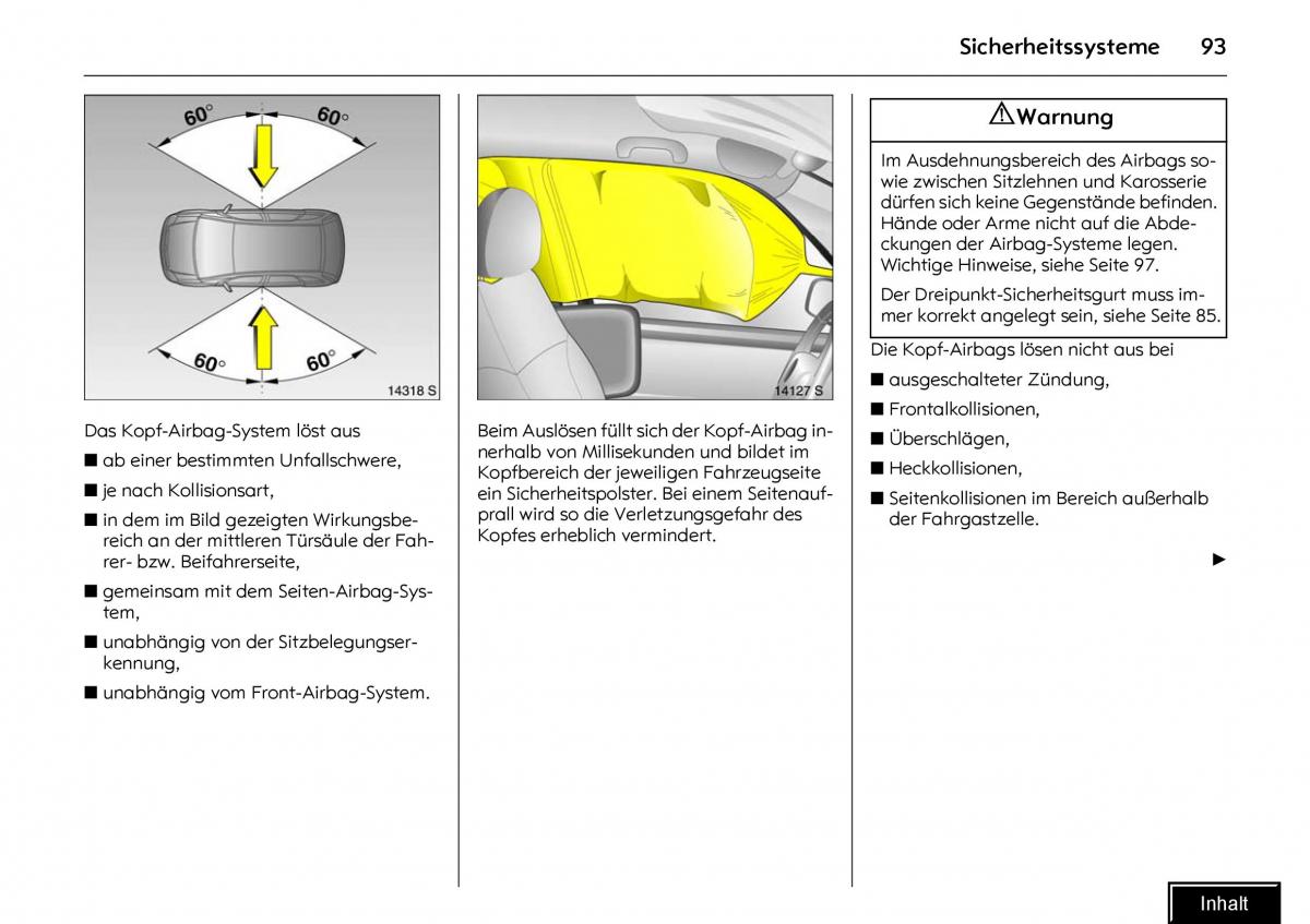 Opel Meriva I 1 A Chevrolet Meriva Vauxhall Meriva Handbuch / page 95