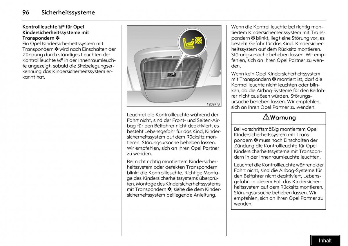 Opel Meriva I 1 A Chevrolet Meriva Vauxhall Meriva Handbuch / page 98