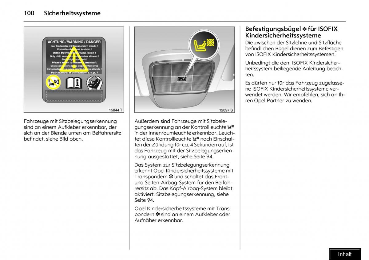 Opel Meriva I 1 A Chevrolet Meriva Vauxhall Meriva Handbuch / page 102