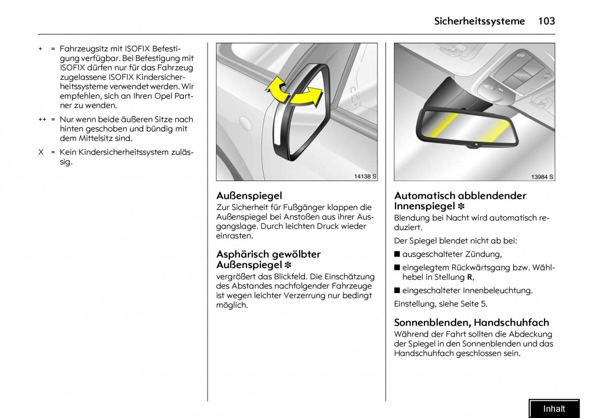 Opel Meriva I 1 A Chevrolet Meriva Vauxhall Meriva Handbuch / page 105