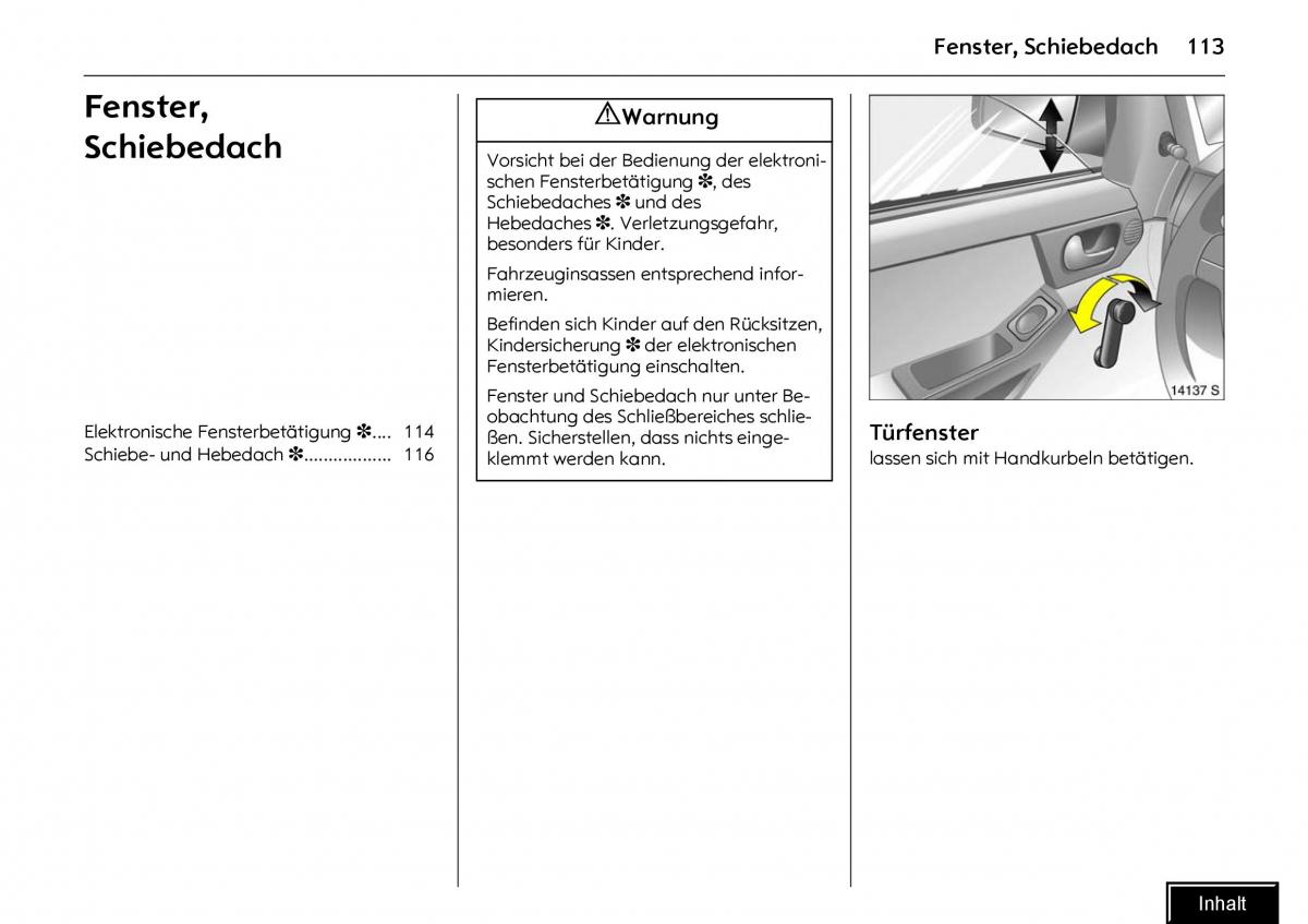 Opel Meriva I 1 A Chevrolet Meriva Vauxhall Meriva Handbuch / page 115