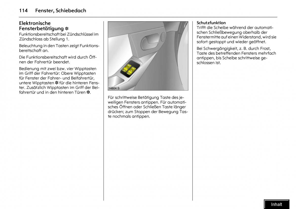 Opel Meriva I 1 A Chevrolet Meriva Vauxhall Meriva Handbuch / page 116