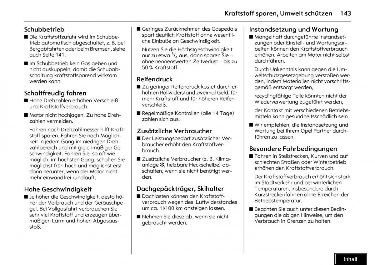 Opel Meriva I 1 A Chevrolet Meriva Vauxhall Meriva Handbuch / page 145