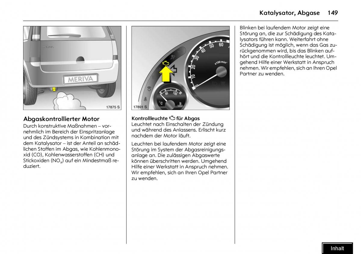 Opel Meriva I 1 A Chevrolet Meriva Vauxhall Meriva Handbuch / page 151