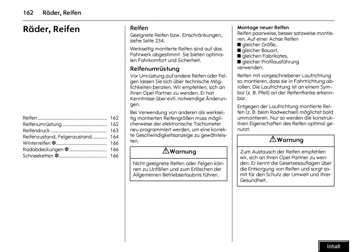 Opel Meriva I 1 A Chevrolet Meriva Vauxhall Meriva Handbuch / page 164