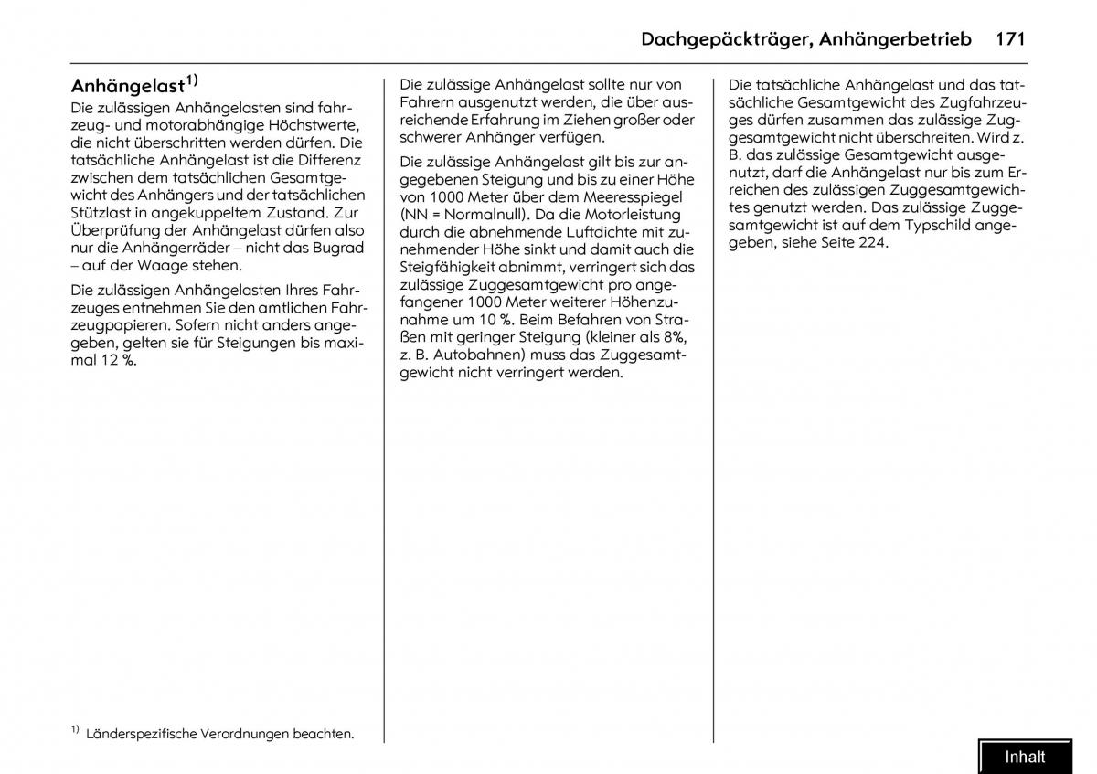 Opel Meriva I 1 A Chevrolet Meriva Vauxhall Meriva Handbuch / page 173