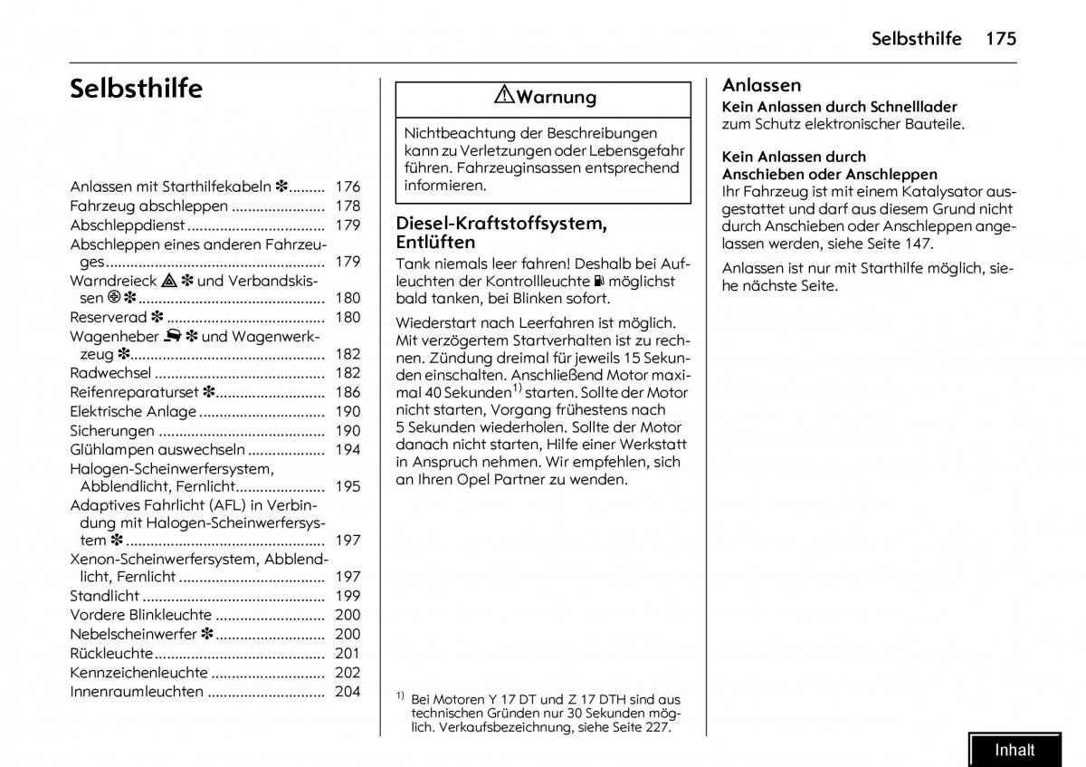 Opel Meriva I 1 A Chevrolet Meriva Vauxhall Meriva Handbuch / page 177