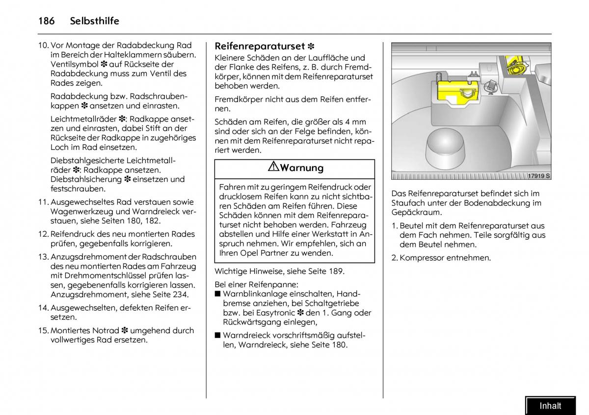 Opel Meriva I 1 A Chevrolet Meriva Vauxhall Meriva Handbuch / page 188