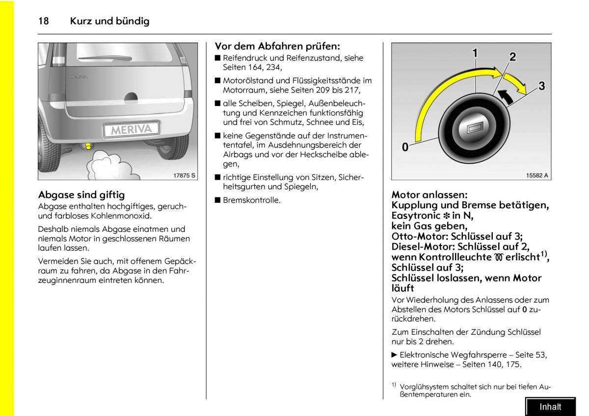 Opel Meriva I 1 A Chevrolet Meriva Vauxhall Meriva Handbuch / page 20