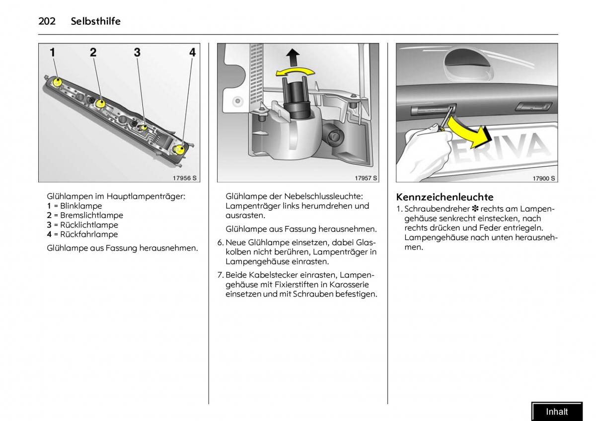 Opel Meriva I 1 A Chevrolet Meriva Vauxhall Meriva Handbuch / page 204