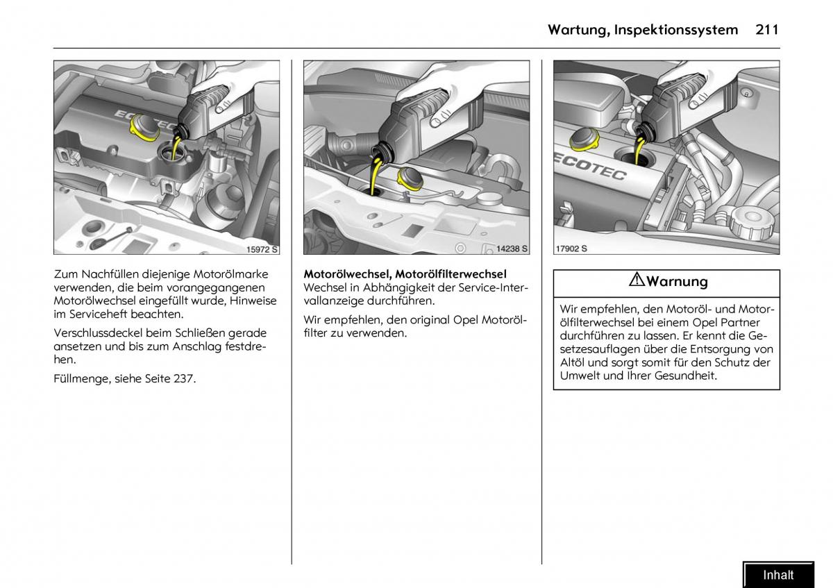 Opel Meriva I 1 A Chevrolet Meriva Vauxhall Meriva Handbuch / page 213