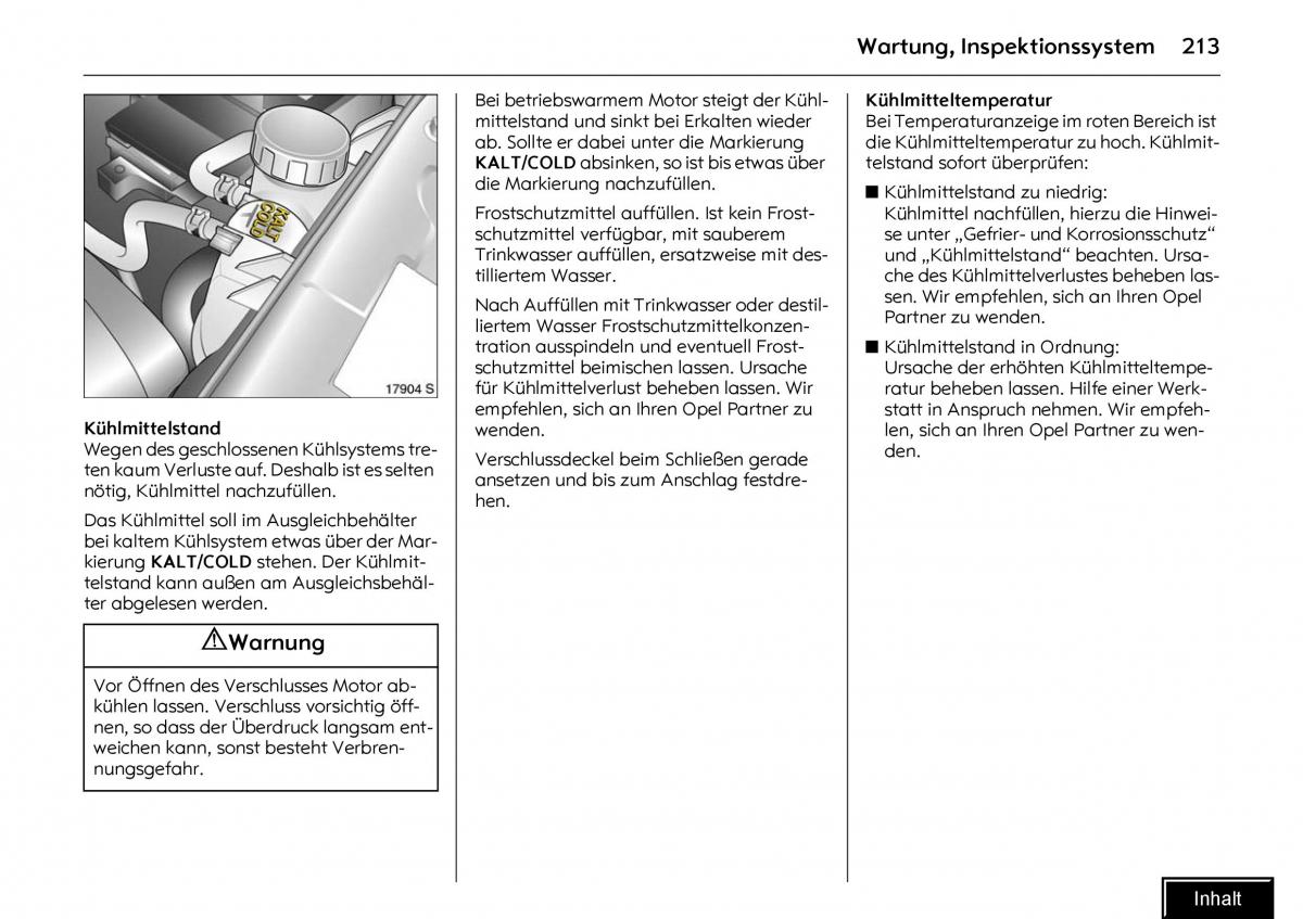 Opel Meriva I 1 A Chevrolet Meriva Vauxhall Meriva Handbuch / page 215