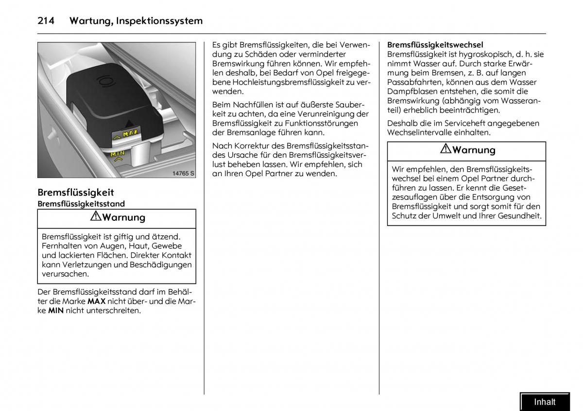 Opel Meriva I 1 A Chevrolet Meriva Vauxhall Meriva Handbuch / page 216