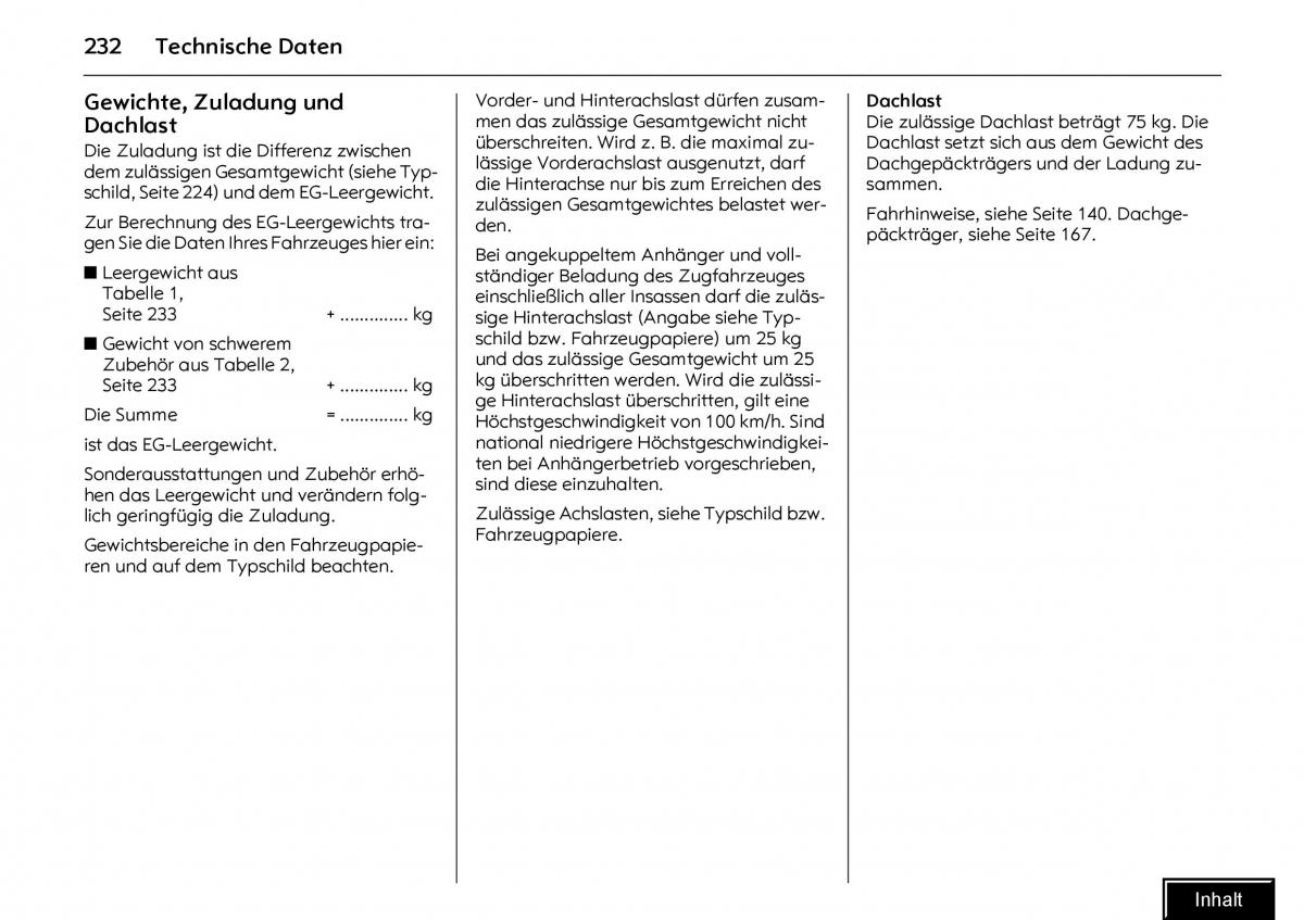 Opel Meriva I 1 A Chevrolet Meriva Vauxhall Meriva Handbuch / page 234