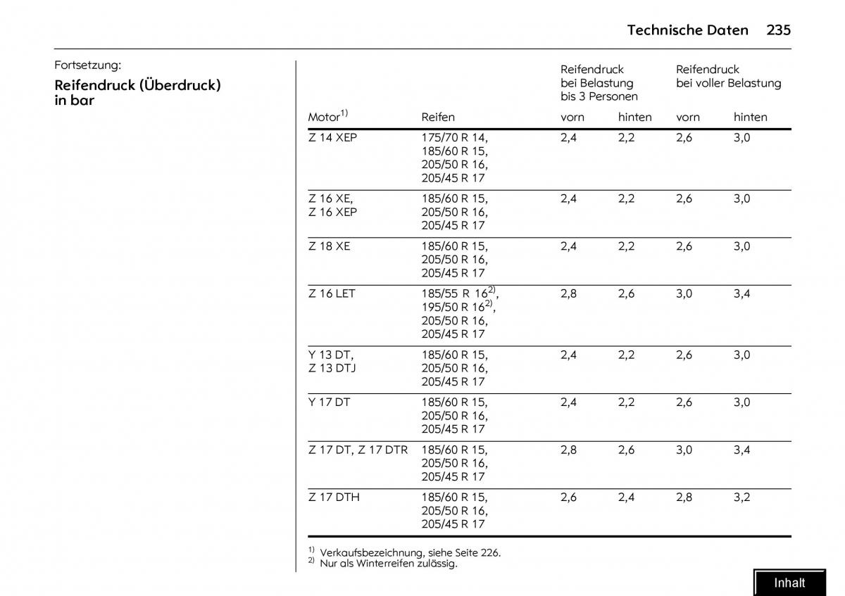 Opel Meriva I 1 A Chevrolet Meriva Vauxhall Meriva Handbuch / page 237