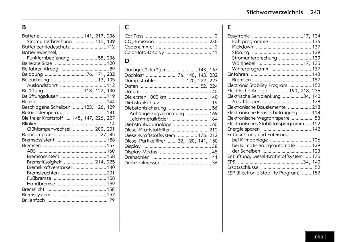 Opel Meriva I 1 A Chevrolet Meriva Vauxhall Meriva Handbuch / page 245