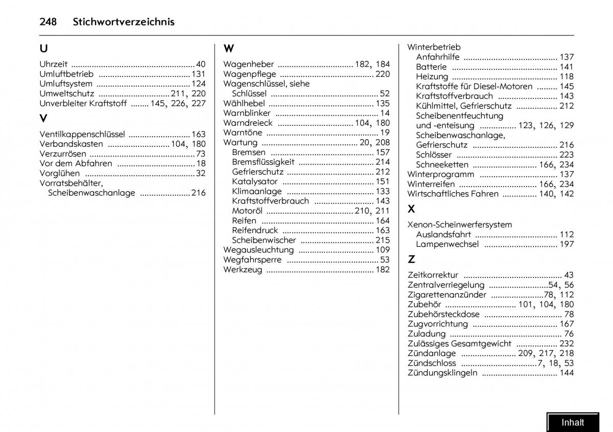 Opel Meriva I 1 A Chevrolet Meriva Vauxhall Meriva Handbuch / page 250