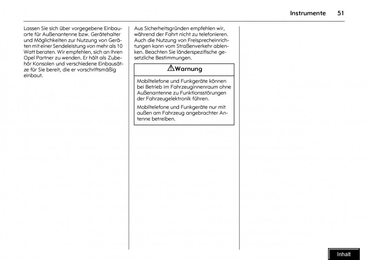 Opel Meriva I 1 A Chevrolet Meriva Vauxhall Meriva Handbuch / page 53