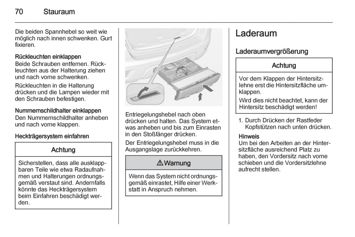 Opel Mokka Handbuch / page 72