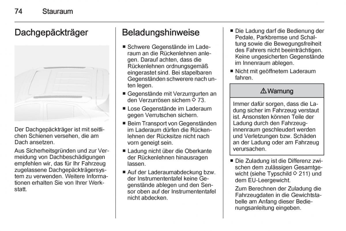 Opel Mokka Handbuch / page 76