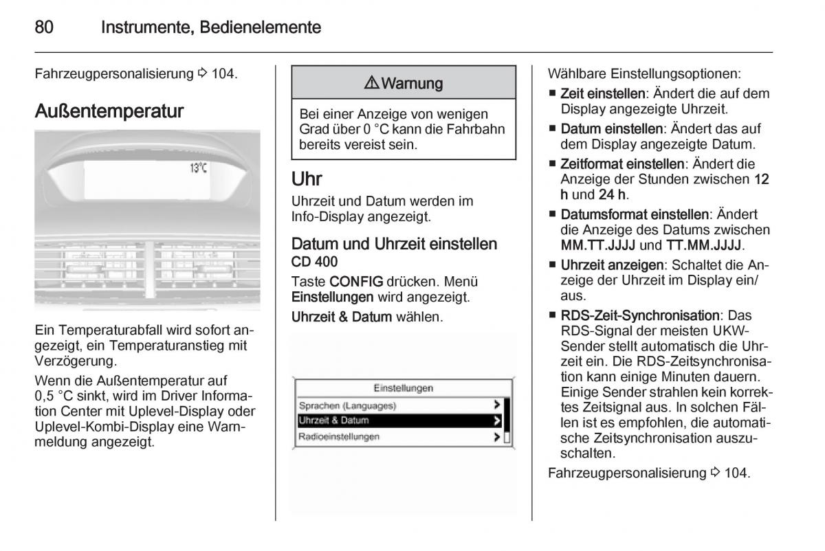 Opel Mokka Handbuch / page 82