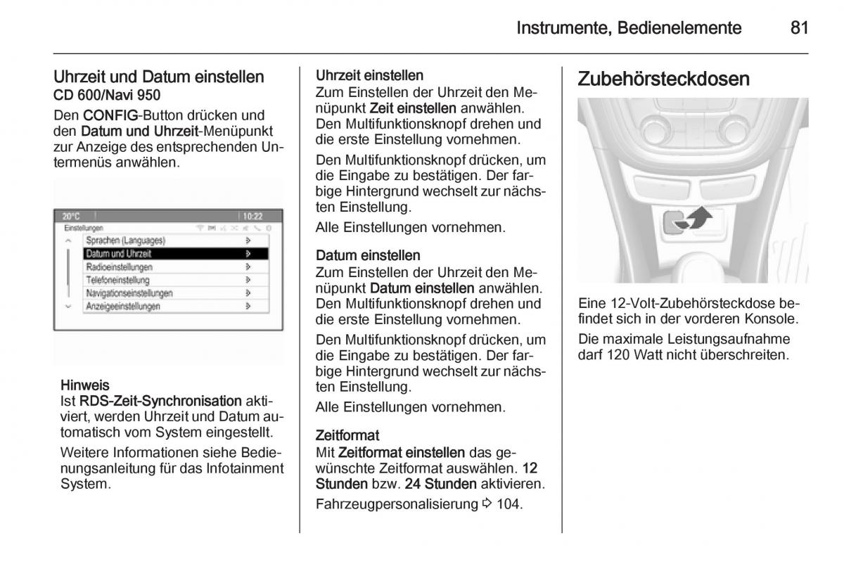 Opel Mokka Handbuch / page 83