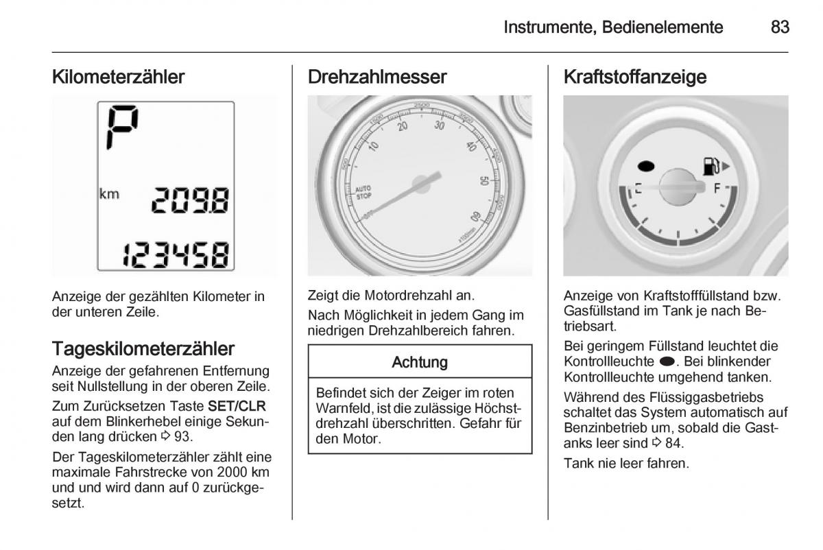 Opel Mokka Handbuch / page 85