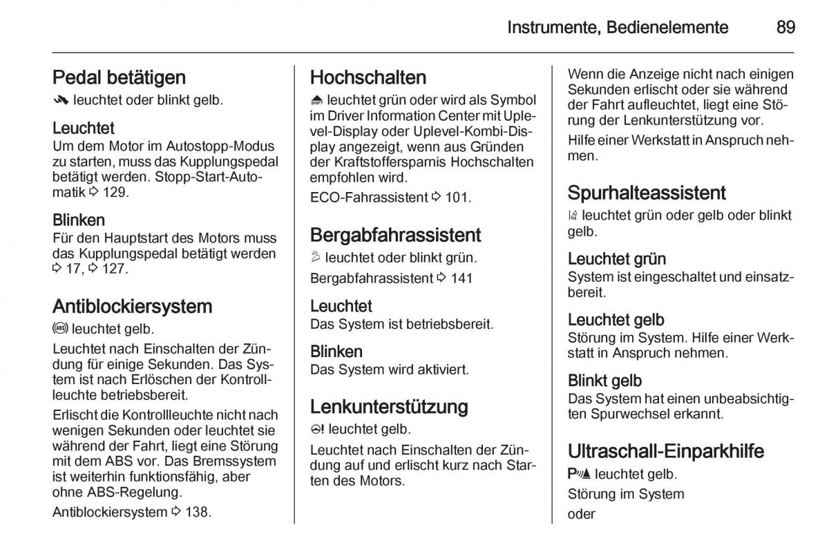 Opel Mokka Handbuch / page 91