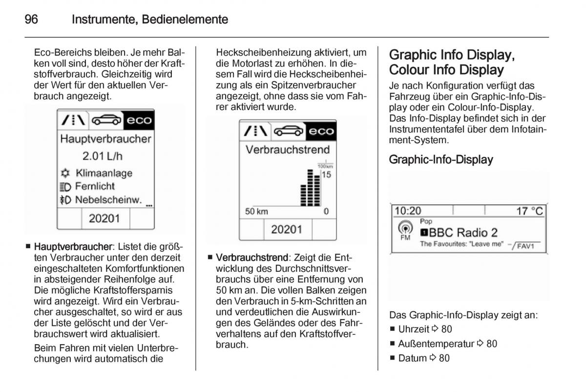 Opel Mokka Handbuch / page 98