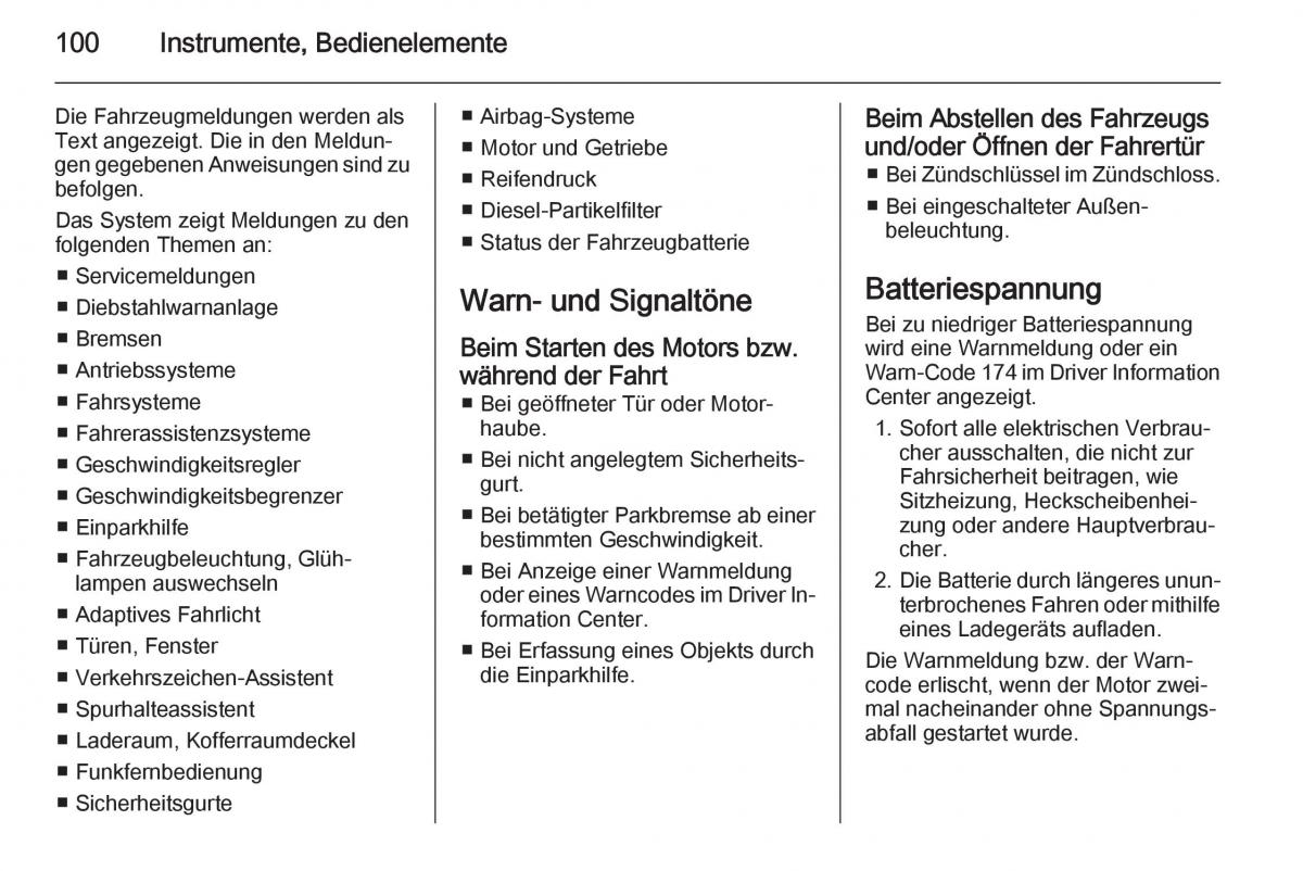 Opel Mokka Handbuch / page 102