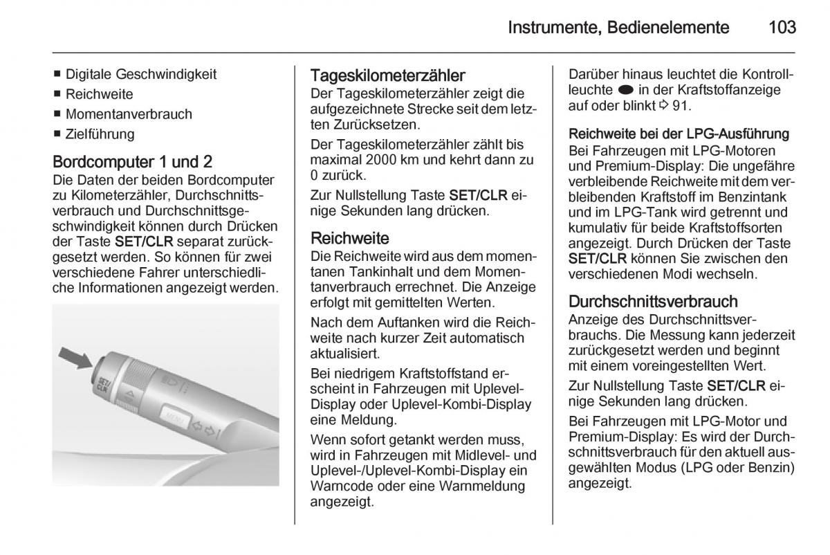 Opel Mokka Handbuch / page 105