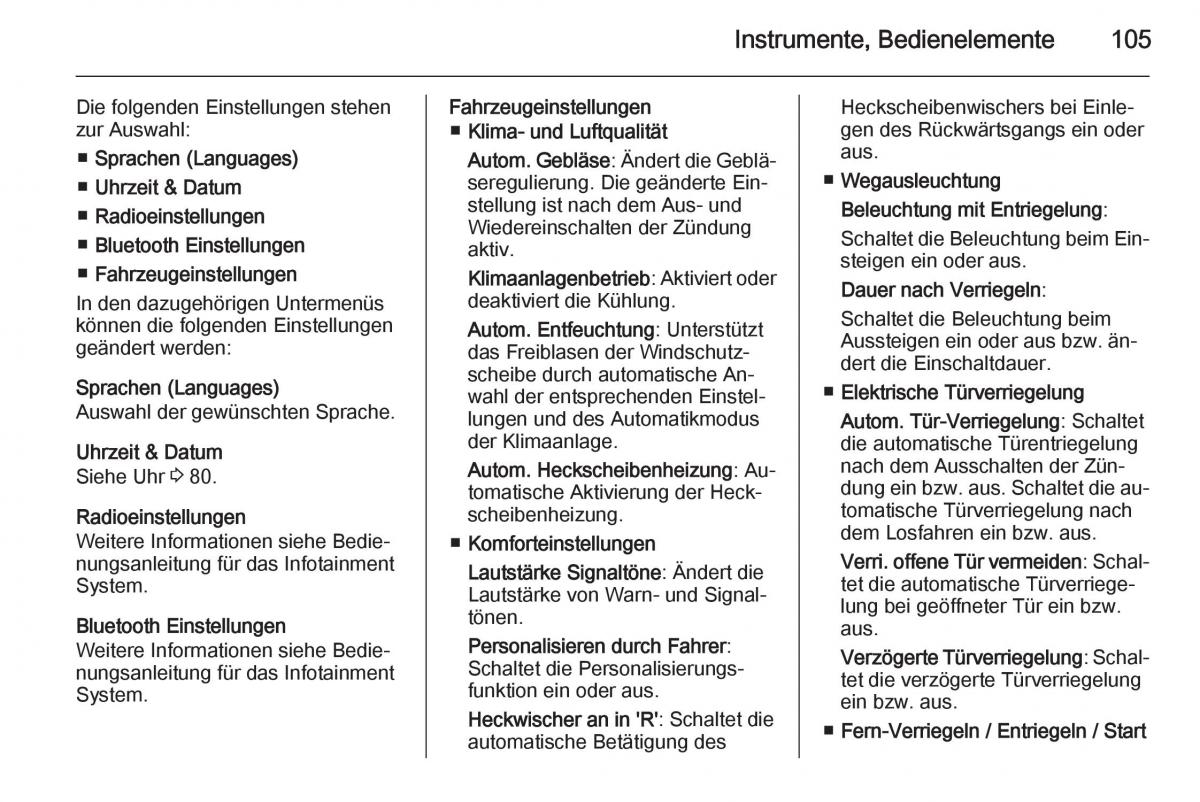 Opel Mokka Handbuch / page 107