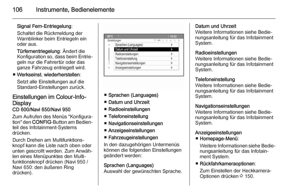 Opel Mokka Handbuch / page 108