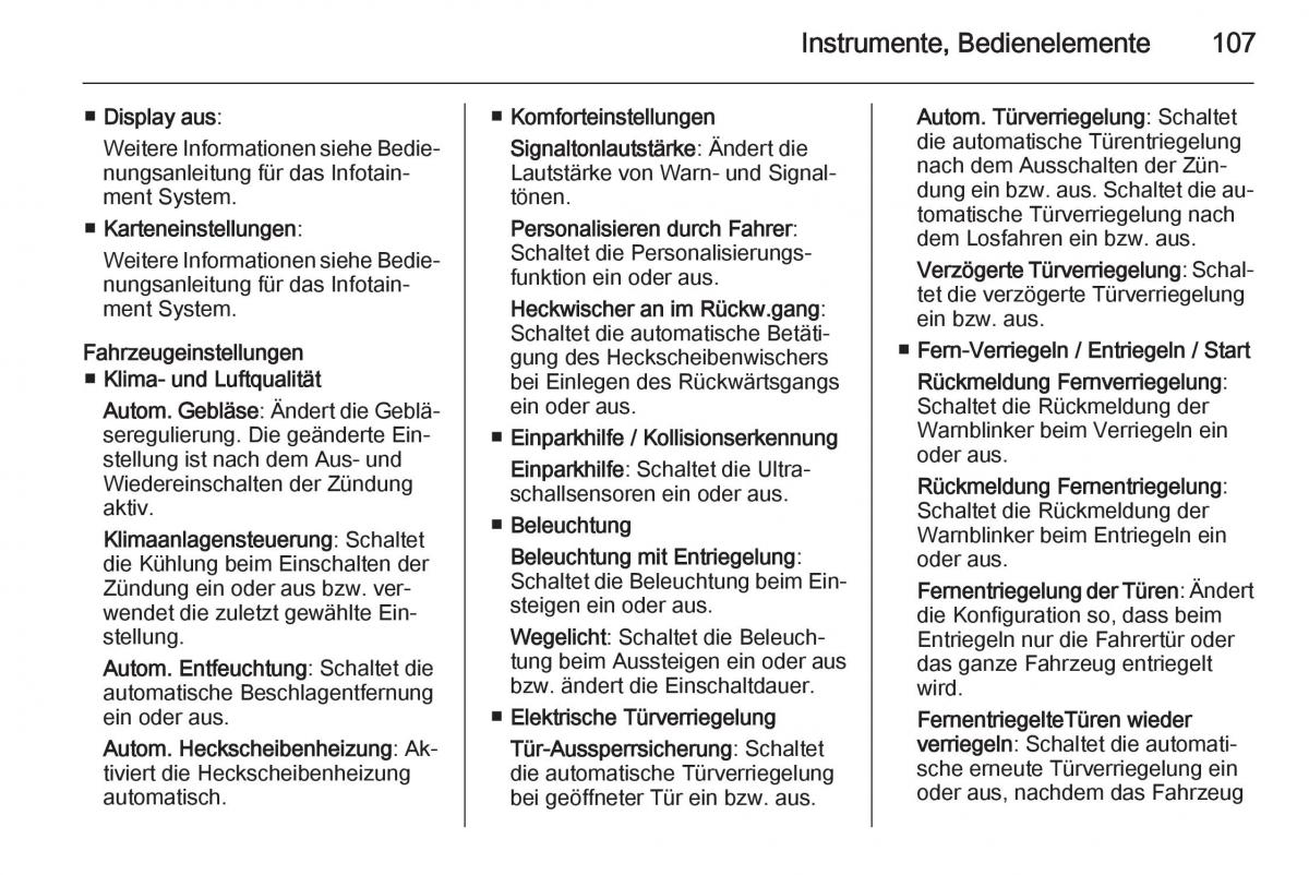 Opel Mokka Handbuch / page 109