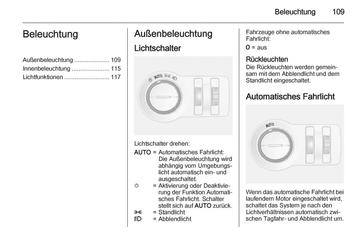 Opel Mokka Handbuch / page 111