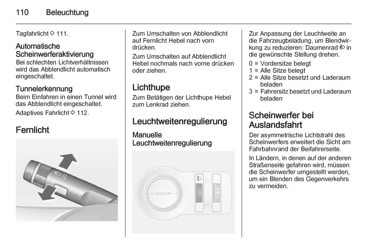 Opel Mokka Handbuch / page 112