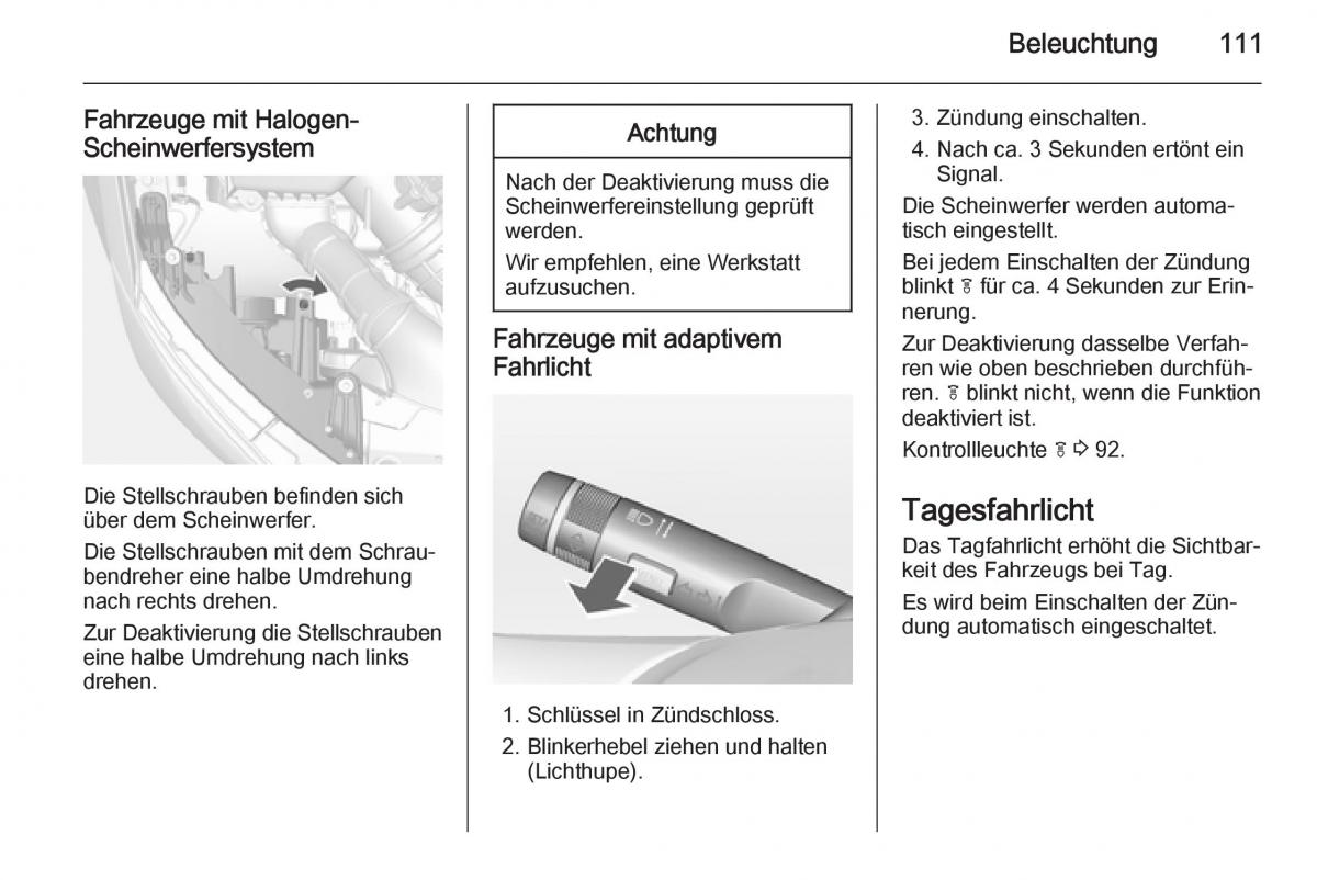 Opel Mokka Handbuch / page 113