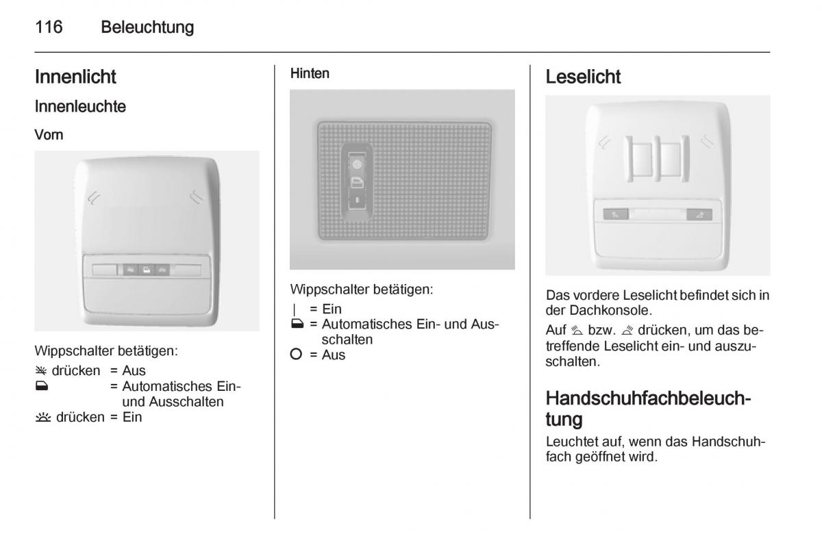 Opel Mokka Handbuch / page 118