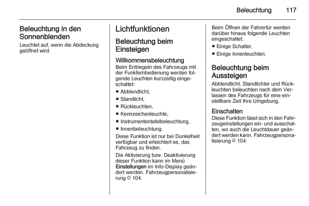 Opel Mokka Handbuch / page 119