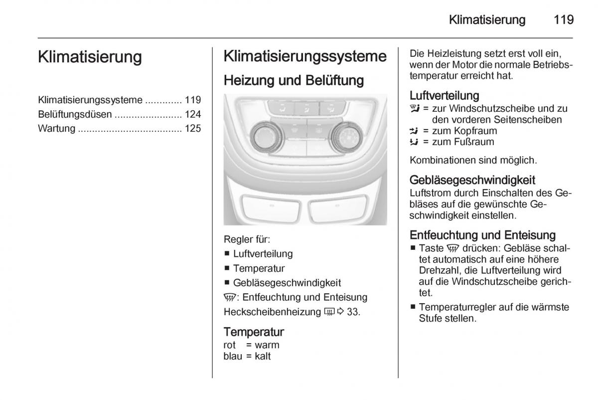 Opel Mokka Handbuch / page 121