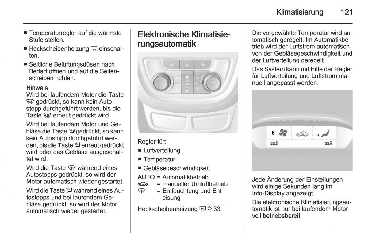 Opel Mokka Handbuch / page 123