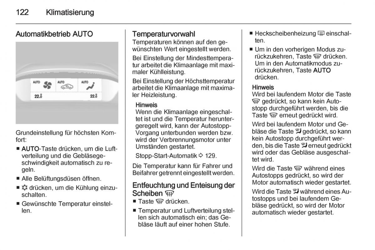 Opel Mokka Handbuch / page 124