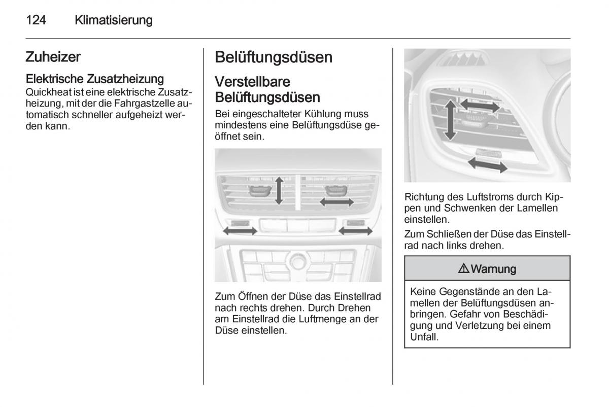 Opel Mokka Handbuch / page 126