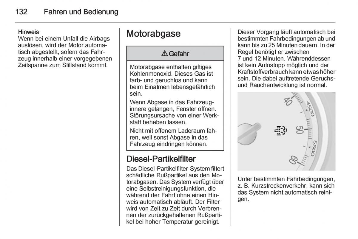 Opel Mokka Handbuch / page 134