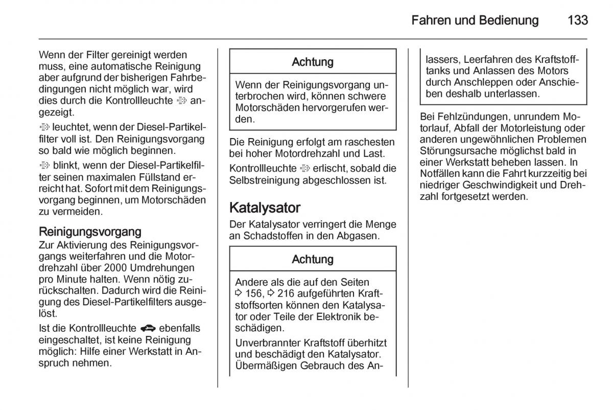 Opel Mokka Handbuch / page 135