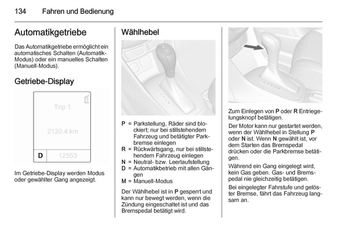 Opel Mokka Handbuch / page 136