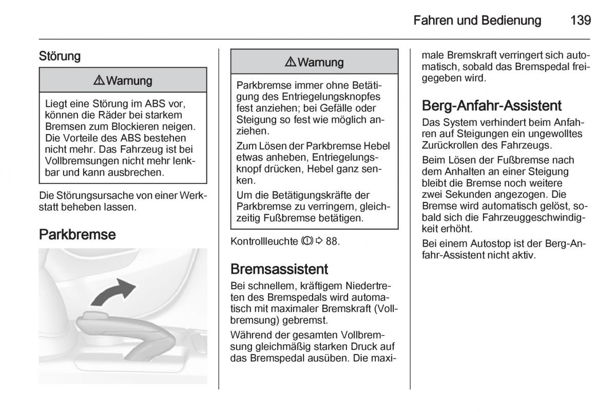 Opel Mokka Handbuch / page 141