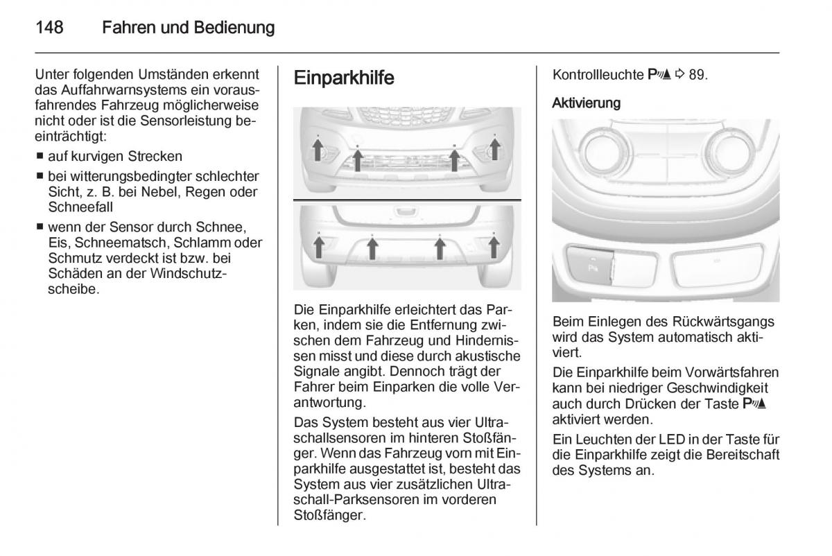 Opel Mokka Handbuch / page 150