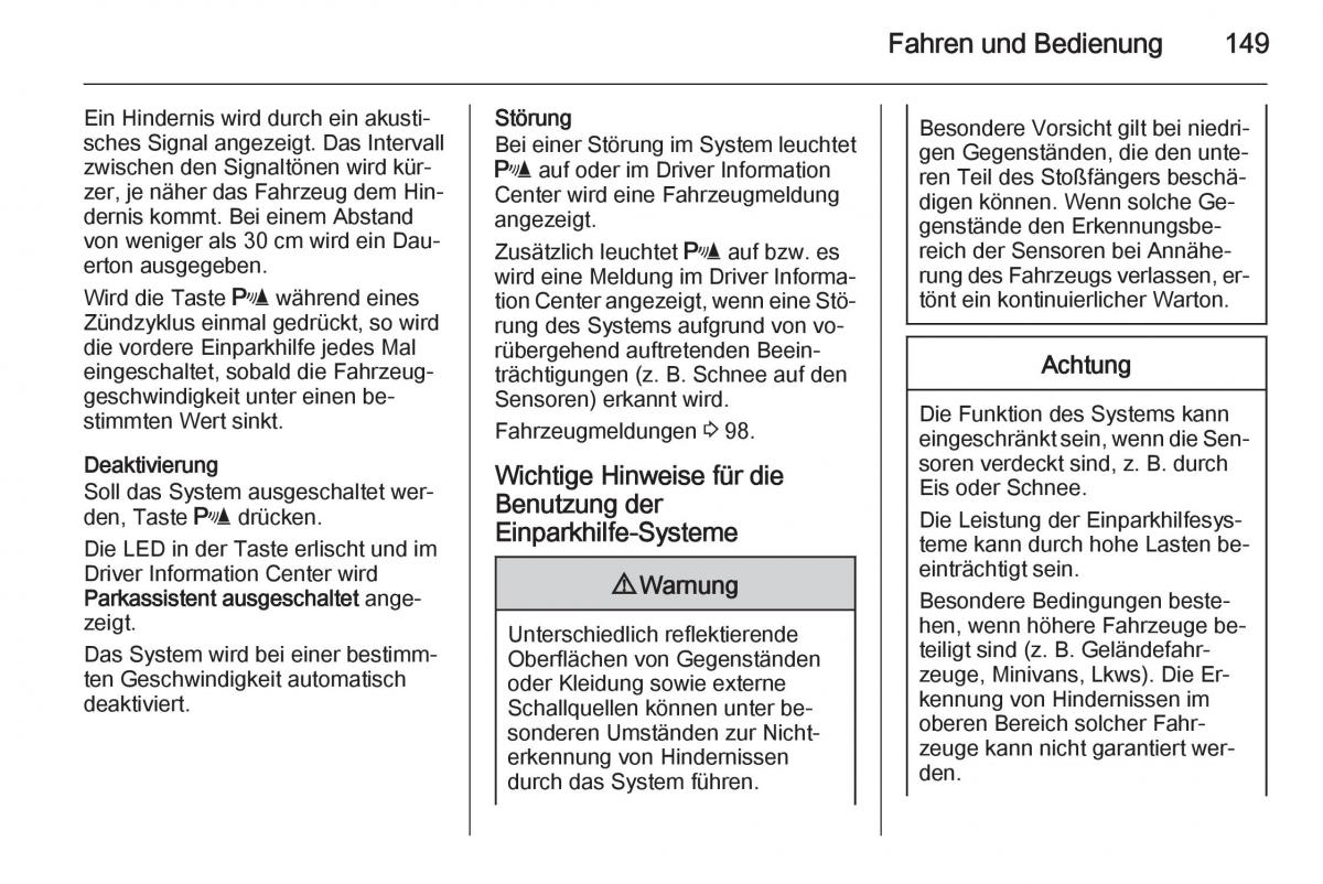 Opel Mokka Handbuch / page 151